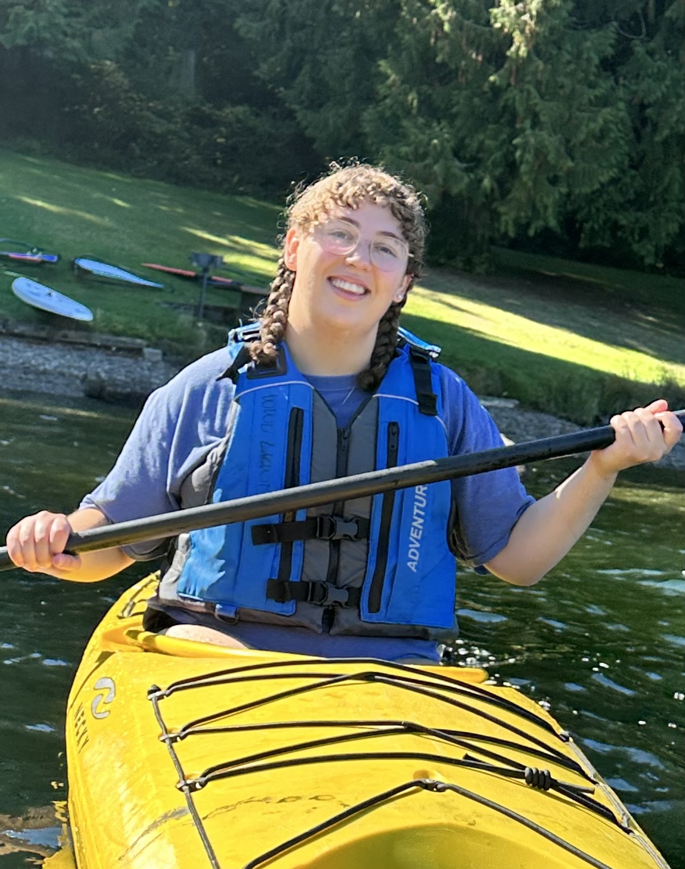 Isabel kayaking.